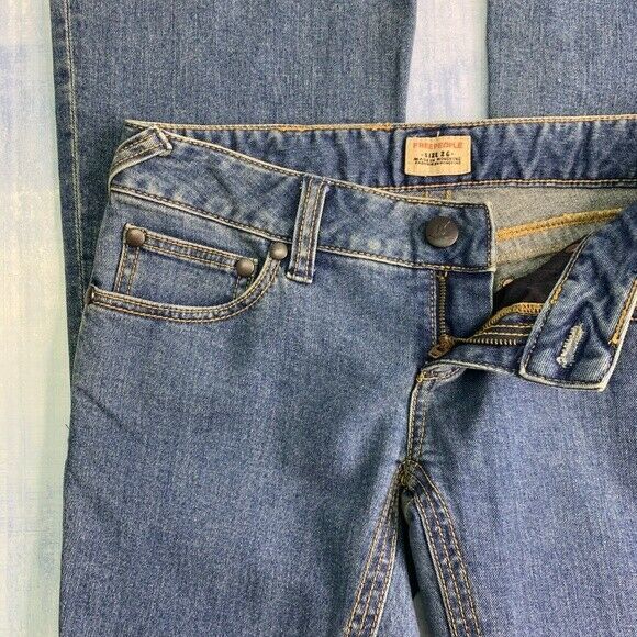 Free People Jeans 26 Low Rise Flare Vintage Cotton - Picture 3 of 8